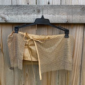 One size, rhinestone chain crop top